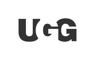 UGG logo design. Initial letter U G G bold font style for tech startups, consulting, corporate branding. Creative company name, headlines typography identity, trendy logotype.