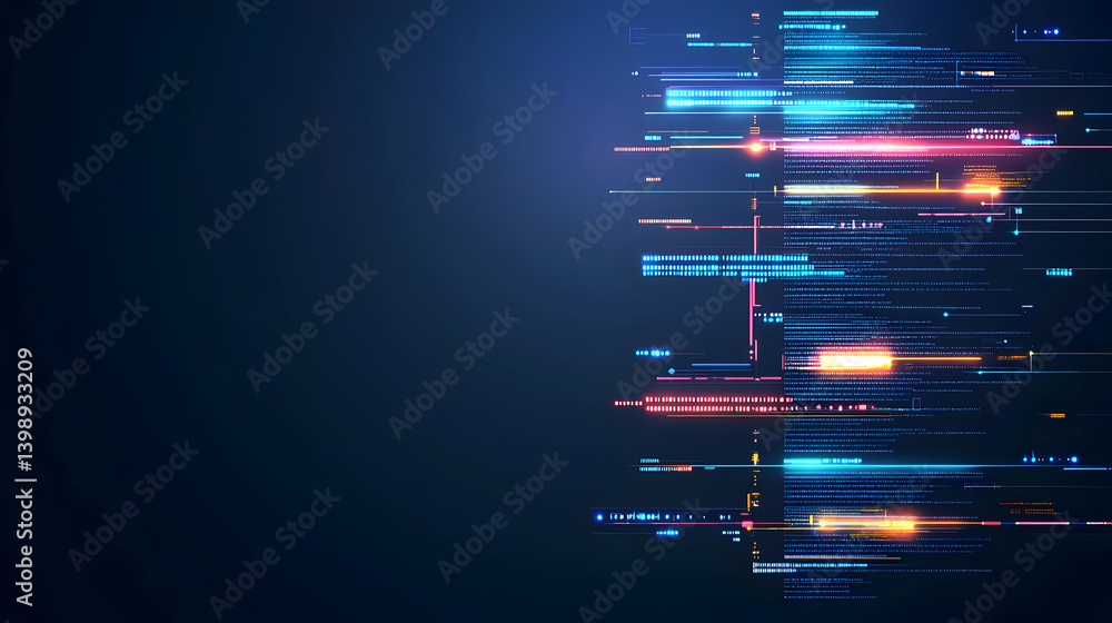 Poster abstract digital technology background with glowing lines
