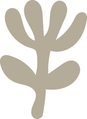 Abstract Leafy Plant Silhouette