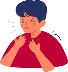 Boy character cough elbow wrong