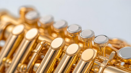 Closeup Golden Trumpet Valves