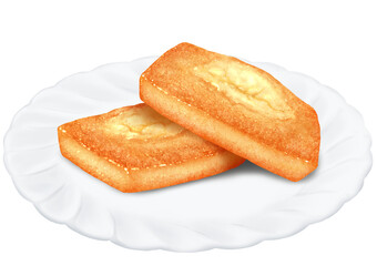 フィナンシェ　プレーン　皿　２個　焼き菓子　スイーツ