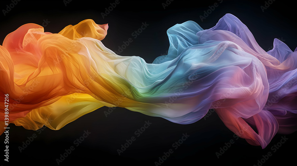 Poster abstract rainbow fabric design with pixelated effect