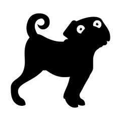 Obraz premium Cute Pug Silhouette Vector Illustration