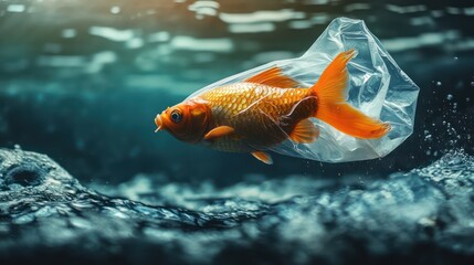 Plastic-Entangled Fish in Ocean Depths