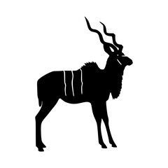 Fototapeta premium Kudu Silhouette - African Wildlife Icon