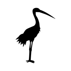 Obraz premium Black Crane Silhouette - Elegant Bird Graphic
