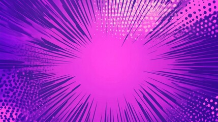  Bright purple pop art retro comics background with halftone dots