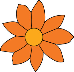 Retro Groovy Flower Blossom 70s