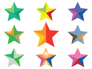 set of colorful stars