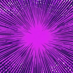 Obraz premium Bright purple pop art retro comics background with halftone dots