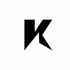 Initial letter K logo design with iceberg peak concept.