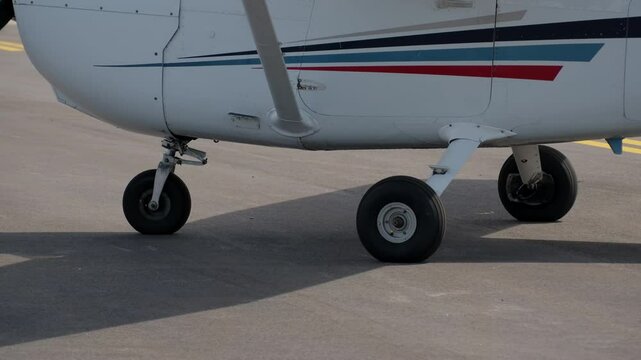 Propeller small plane on runway in small airport. 