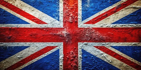 Fototapeta premium Macro Union Jack Stencil Photography: Detailed Close-up of Patriotism Symbol
