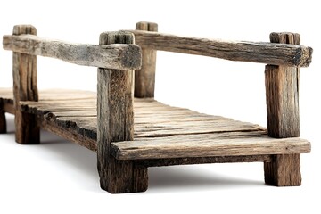 Naklejka premium Elegant Wood Span White Isolated View 