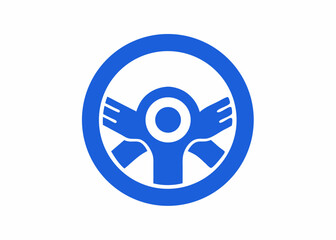 Steering Wheel Symbol: A simple, vibrant depiction of a steering wheel in clean lines against a soft hue background, symbolizing control, navigation, and automotive concepts.