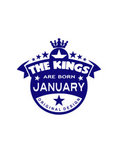 junuary kings born birth crown logo anniversaire