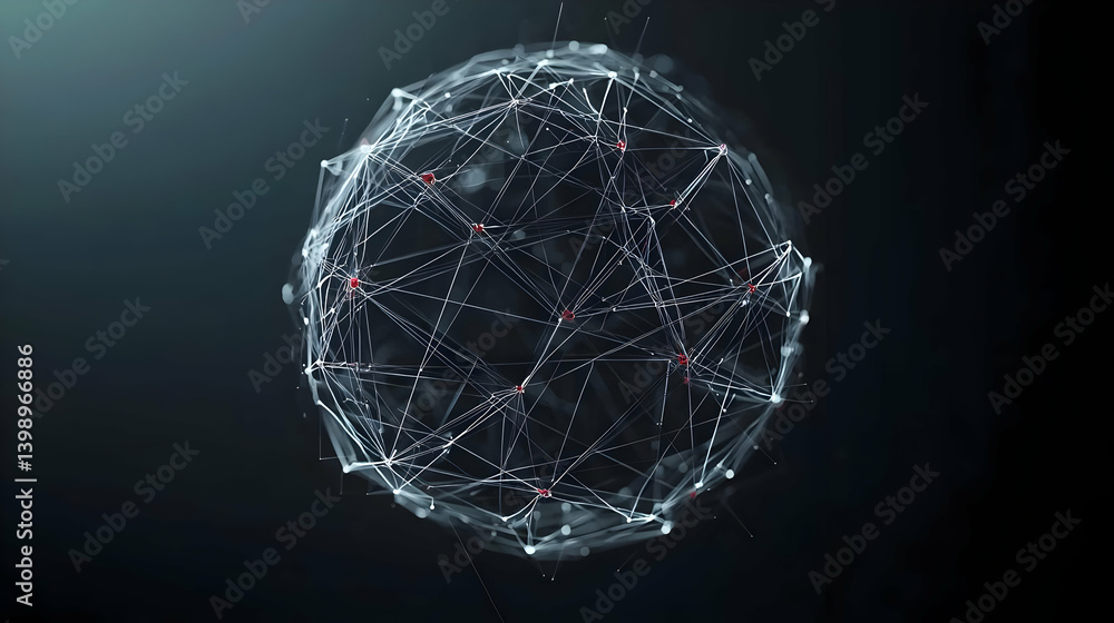 Poster abstract sphere with network design