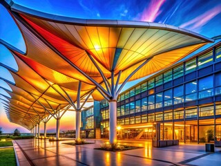 Modern Architecture Sprung Structure, Tensile Fabric Design, Geometric Building, Architectural Photography, Innovative Design,  Building Exterior,  Contemporary Architecture