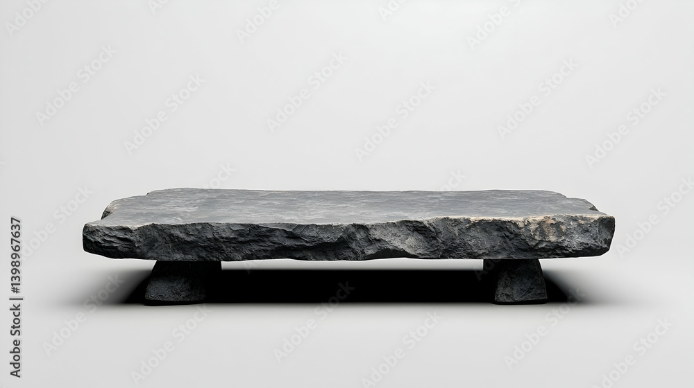 Poster dark gray stone rectangular display platform