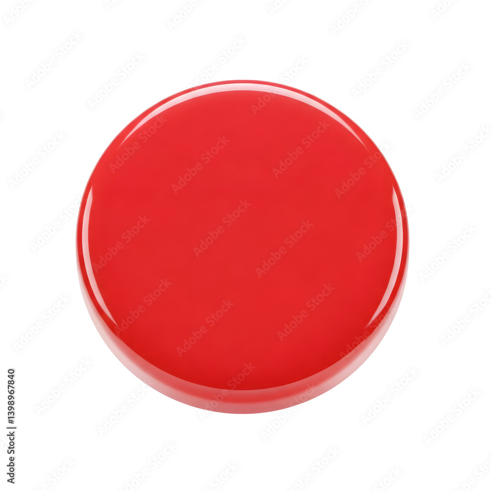 Poster 3d red circle button on transparent background