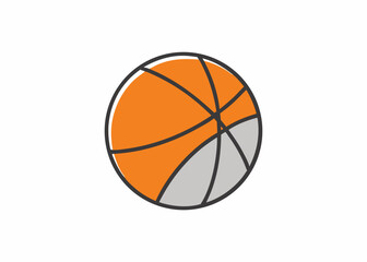 Basketball Symbol: A simple basketball icon, rendered with clean lines and vibrant colors, represents the essence of the sport with elegance and versatility.