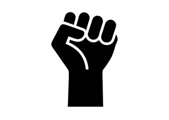 Solidarity's Stance: A simple, bold silhouette of a clenched fist against the backdrop, symbolizing unity, power, and the fight for equality and social justice.