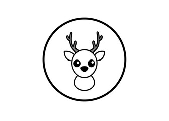 Fototapeta premium Deer Logo: A captivating deer logo, perfect for branding and design projects. Minimalist and versatile.