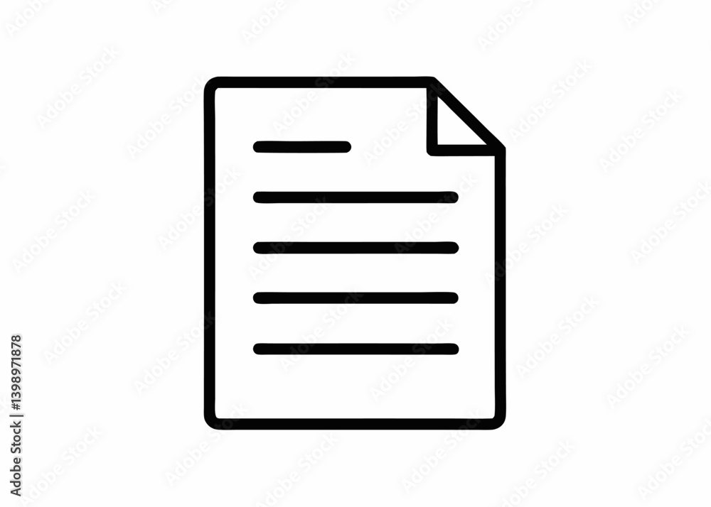 Poster document illustration: a simple, clean illustration of a document, with lines of text, perfect for d