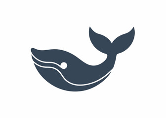 Obraz premium Ocean's Gentle Giant: A minimalist and stylish representation of a whale, a symbol of marine life, tranquility and strength. The graphic art features a clean and modern aesthetic. 