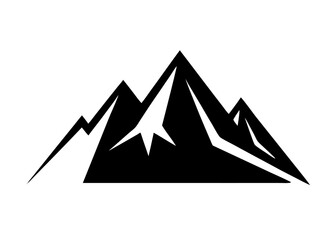 Mountain Peaks Silhouette: A bold silhouette of majestic mountain peaks against a clean backdrop, offering a strong visual symbol of adventure and natural beauty.