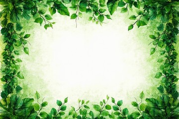 Fototapeta premium Green Leaf Vine Frame Decorative Border for Natural Background