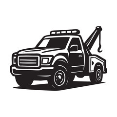 vector illustration of a towing truck