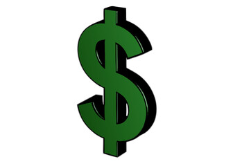 Obraz premium Dollar Sign Icon: A meticulously crafted, green, 3D rendering of the globally recognized dollar sign, radiating solidity and financial stability.