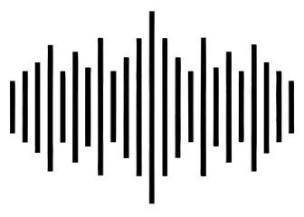 Soundwave Visualization: A minimalist depiction of a sound wave, illustrating the ebb and flow of auditory data, perfect for auditory or musical projects. 