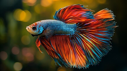 Fototapeta premium Vibrant Betta Fish in Motion