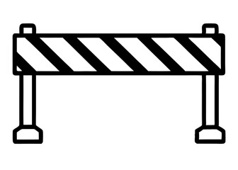 Obraz premium Road Barrier: A stark black and white illustration depicts a road barrier, a symbol of caution, safety, and construction, perfect for conveying concepts of obstruction.