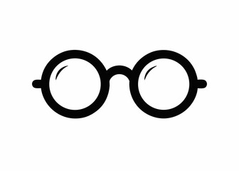 Fototapeta premium Round Glasses: A close-up shot of a stylish, black-rimmed spectacles frames, designed with a classic and timeless aesthetic.