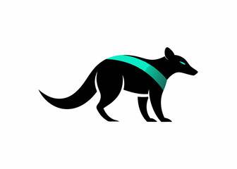 Fototapeta premium Sleek Canine Illustration: A striking illustration of a canine, defined by its elegant form and modern artistic flair. The animal is depicted in a stylized manner.