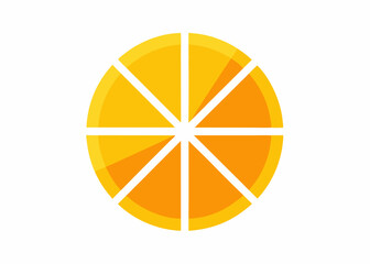 Fototapeta premium Citrus Burst: A graphic depiction of a vibrant orange slice, radiating with freshness and juicy appeal, perfect for conveying the essence of healthy eating and natural goodness.