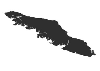 Obraz premium vancouver island silhouette vector map