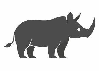 Fototapeta premium The Majestic Rhino Silhouette: A powerful, stylized illustration of a rhinoceros, showcasing the iconic horn and sturdy build of this magnificent creature.