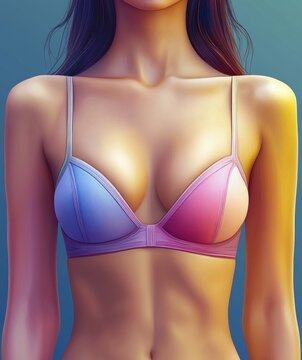 Fashion Illustration Set Different Types of Bras Lingerie Vibrant Colors
