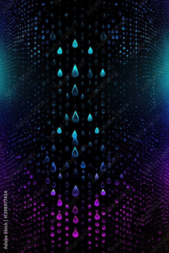 Poster a digital backdrop showcasing a futuristic pattern adorned with raindrop motifs.