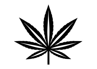 Marijuana Leaf Symbol: A stark, minimalist depiction of a marijuana leaf, embodying the plant's iconic shape.