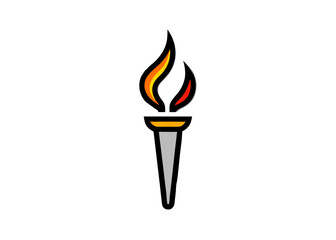 Symbol of Light: A simple illustration of a torch with a vibrant flame, representing enlightenment, hope, and the enduring spirit of competition.