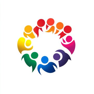 Diversity Chat design logo, people talking family together human unity chat bubble logo vector icon