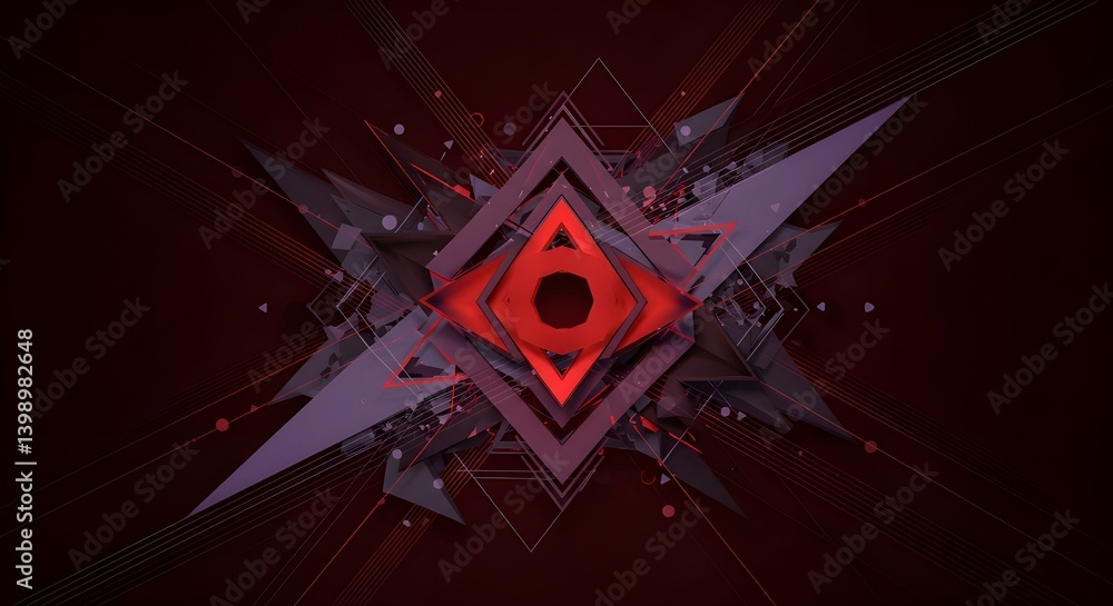 Poster dynamic geometry with lines red