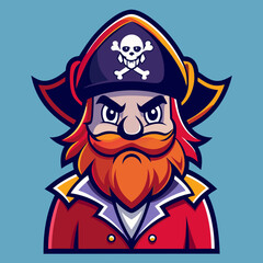 Obraz premium Cartoon or Game-Style Pirate – Vector Illustration