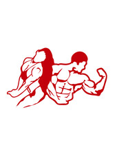bodybuilding fitness corps femme homme logo club